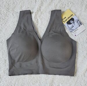SOLD True & Co. True Everybody Women's V-Neck Bra Gray sz L NWT